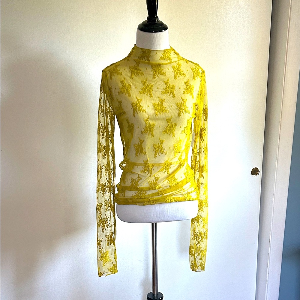 Yellow Lace Women Top
